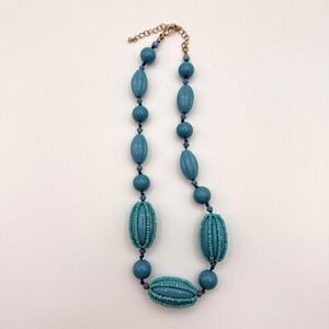 Vintage Necklace Turquoise Blue Plastic Beads